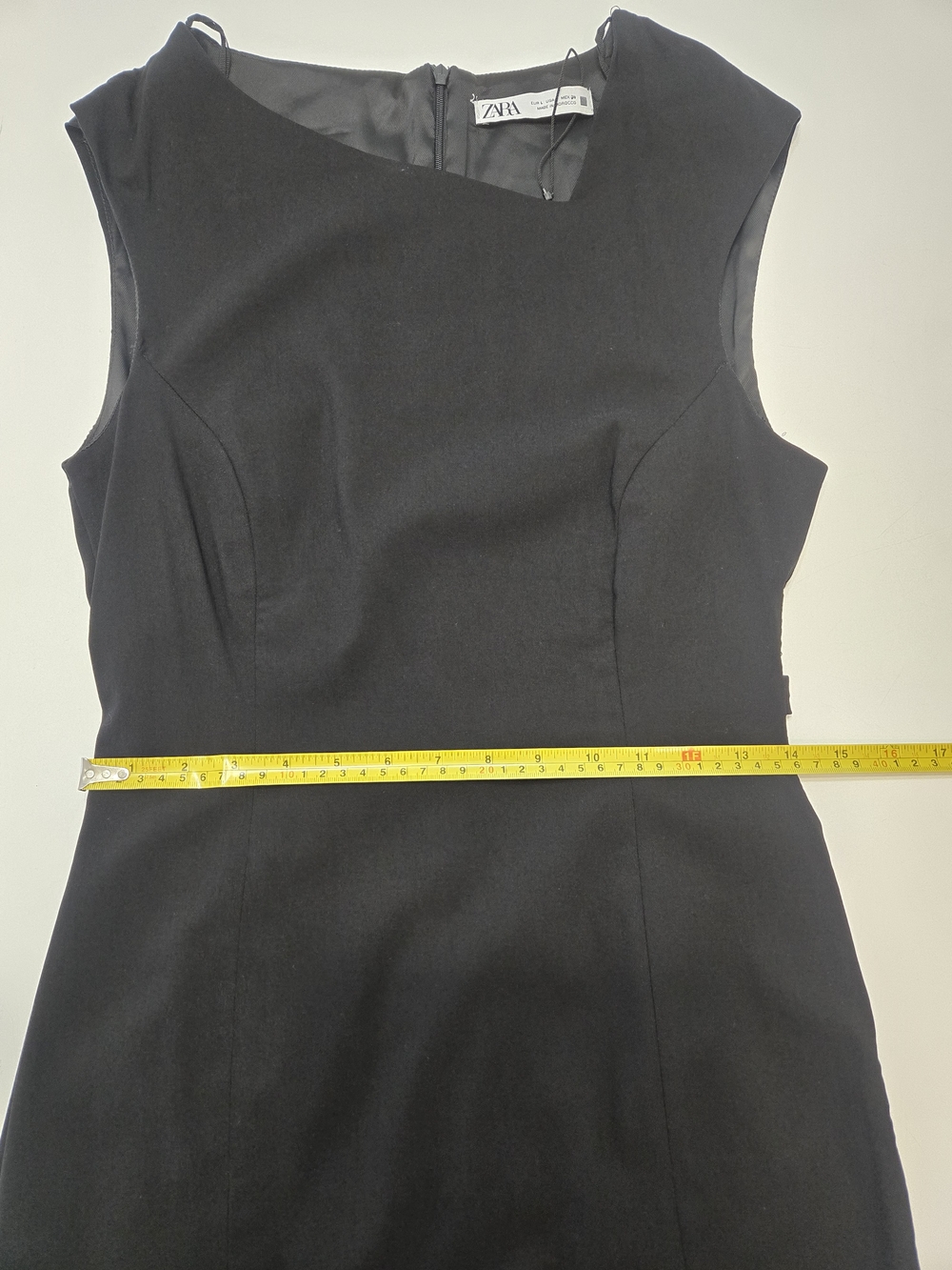 Zara black midi dress in L with side cut outs and asymmetric neck line New - Picture 12 of 16